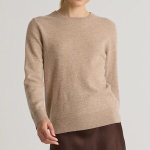 Quince Mongolian Cashmere Crewneck Sweater in Oatmeal - Size M